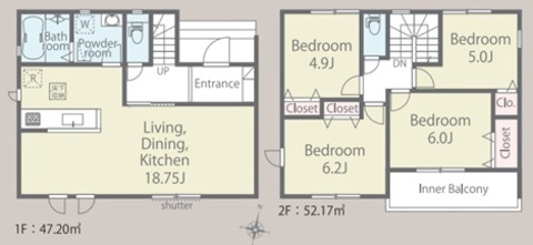 15号棟　間取り図面　2階４LDK
