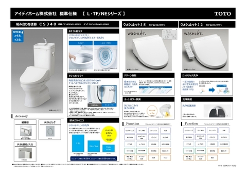 仕様紹介　トイレ<br>TOTO　ウオシュレット