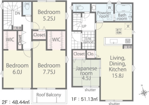 １号棟　間取図<br>