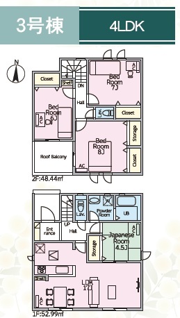 ３号棟　間取り図のスライド画像