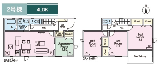 ２号棟　間取り図のスライド画像
