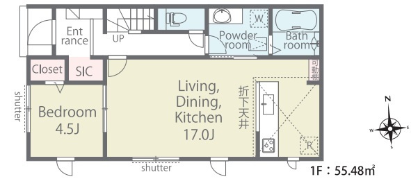 １号棟　１階間取り図面のスライド画像