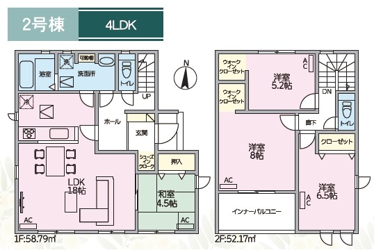 ２号棟　間取り図のスライド画像