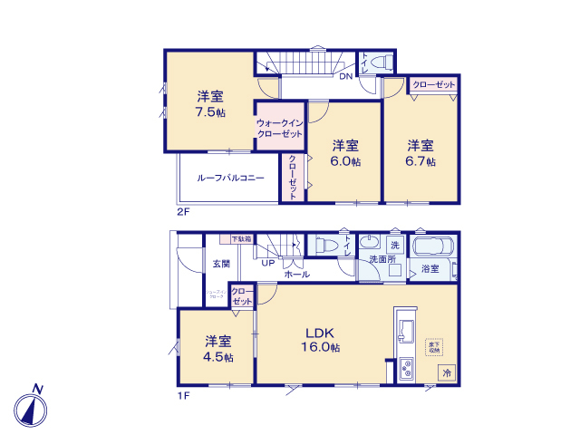 【1号棟】間取図のスライド画像