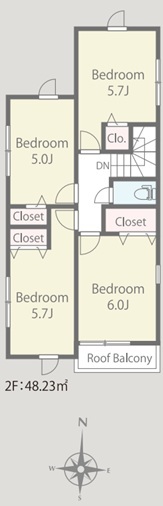 ２号棟　２階間取り図のスライド画像