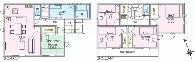 2号棟　間取図のスライド画像