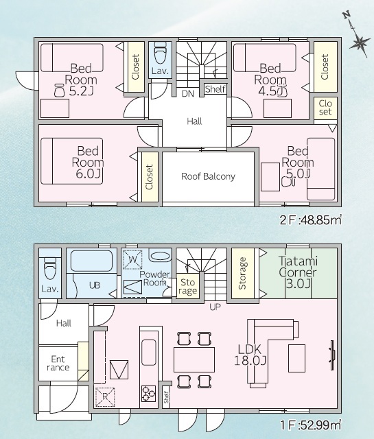 2号棟間取り図のスライド画像