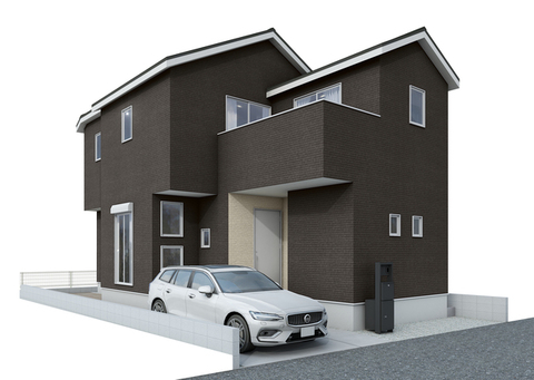 1号棟　完成予想図　外観パース<br>「見かけが好き」も物件選びの立派な決め手のひとつ