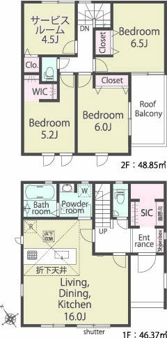 1号棟　間取り図のスライド画像