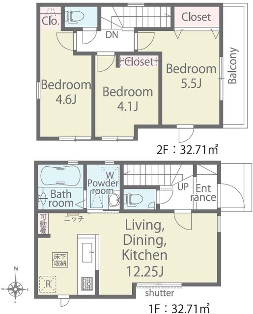 １号棟 間取図のスライド画像