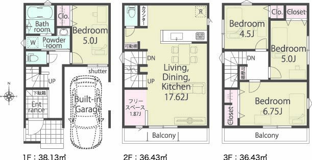 【１号棟】間取図のスライド画像