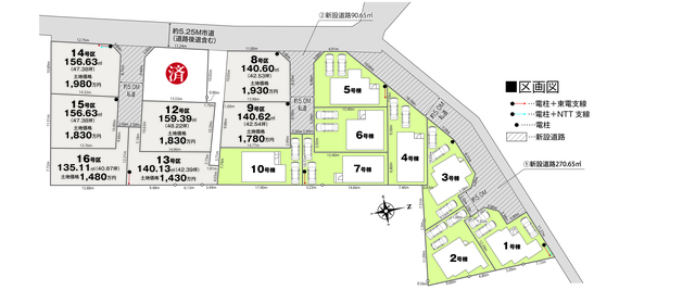【販売中物件：1号棟、3号棟、4号棟、5号棟、6号棟、7号棟、10号棟】のスライド画像