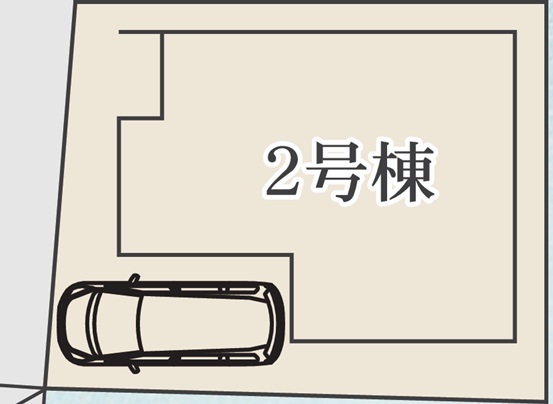 2号棟　区画図面　駐車スペースありのスライド画像