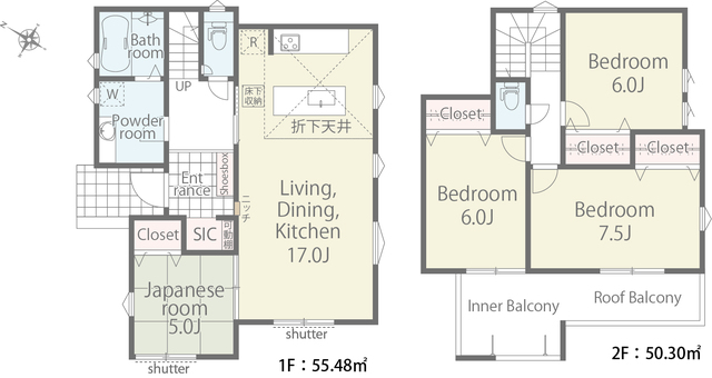 2号棟　間取り図のスライド画像