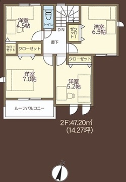 2階間取り図面　主寝室7帖あり