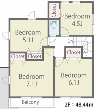 １号棟　２階間取り図面　４室