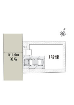 １号棟　区画図面　駐車スペースあり