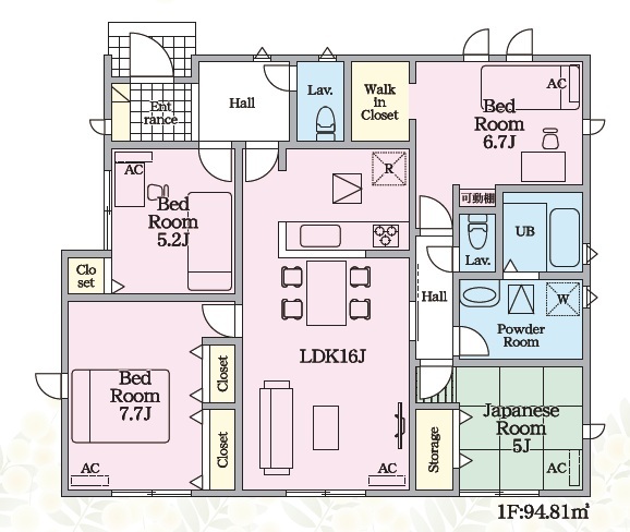 １号棟：間取り図<br>のスライド画像
