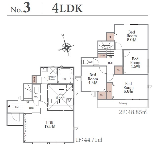 ３号棟　間取り図のスライド画像
