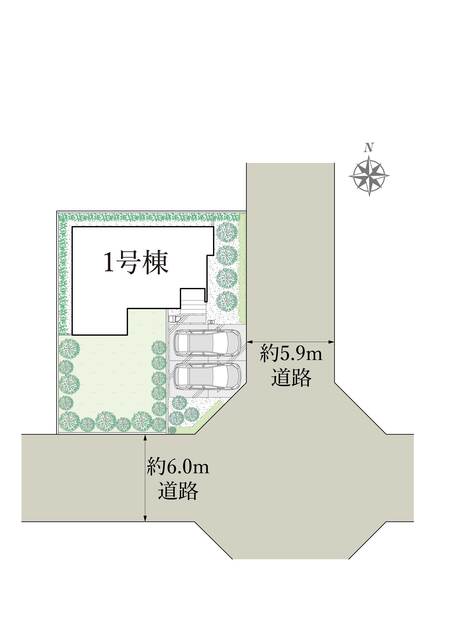 区画図 【販売中物件：1号棟】のスライド画像