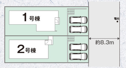区画図 【販売中物件：1号棟、2号棟】