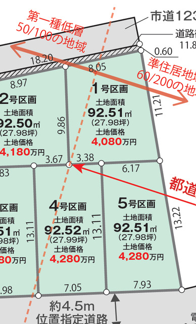 【４号地】区画図のスライド画像