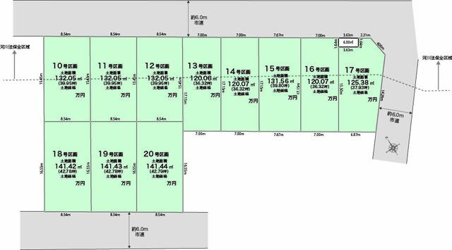 区画図 【販売中物件：3区画、4区画、5区画、10区画、11区画、12区画、13区画、14区画、15区画、16区画、17区画、18区画、19区画、20区画】のスライド画像