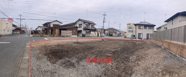 1号地：168.98㎡<br>2号地：167.15㎡のスライド画像