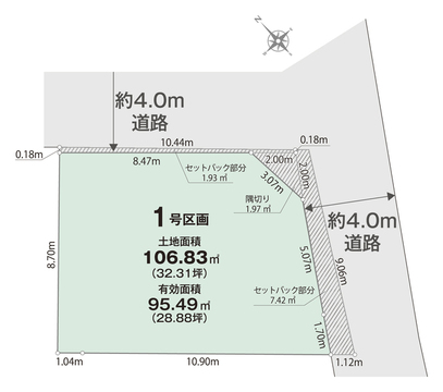区画図 【販売中物件：1区画】