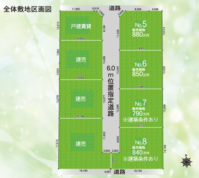 【販売中物件：5区画、6区画、7区画、8区画】