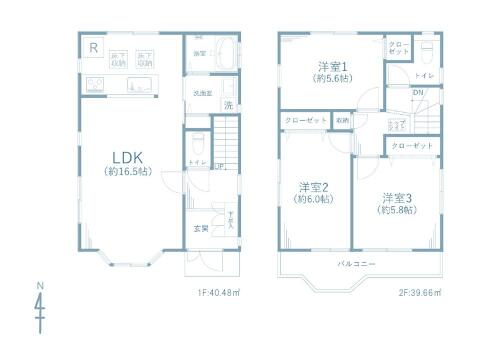 こちらの間取り図で、お部屋の配置や動線をイメージしていただけます。お部屋ごとの広さやレイアウトを参考に、生活のシーンを思い描いてみてください。