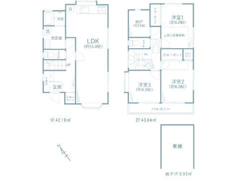 こちらの間取り図で、お部屋の配置や動線をイメージしていただけます。お部屋ごとの広さやレイアウトを参考に、生活のシーンを思い描いてみてください。