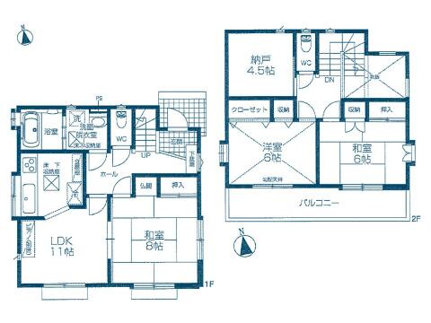 こちらの間取り図で、お部屋の配置や動線をイメージしていただけます。お部屋ごとの広さやレイアウトを参考に、生活のシーンを思い描いてみてください。
