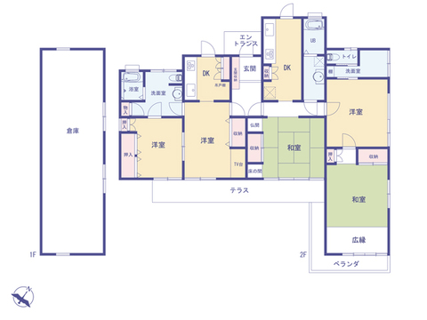 こちらの間取り図で、お部屋の配置や動線をイメージしていただけます。お部屋ごとの広さやレイアウトを参考に、生活のシーンを思い描いてみてください。