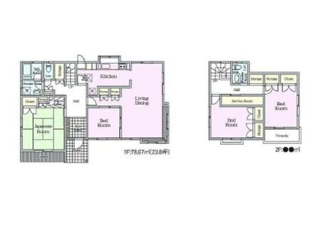 こちらの間取り図で、お部屋の配置や動線をイメージしていただけます。お部屋ごとの広さやレイアウトを参考に、生活のシーンを思い描いてみてください。