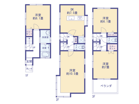 価格6480万円、土地面積52.1㎡、建物面積83.42㎡