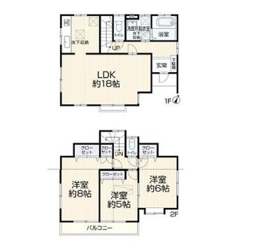 こちらの間取り図で、お部屋の配置や動線をイメージしていただけます。お部屋ごとの広さやレイアウトを参考に、生活のシーンを思い描いてみてください。