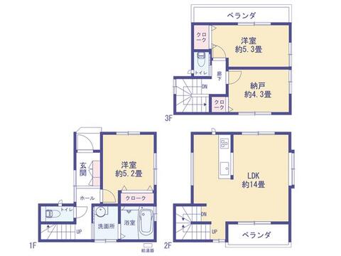 3LDK、価格4800万円、土地面積54.33㎡、建物面積74.92㎡