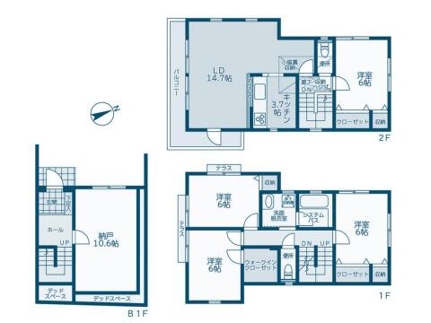 こちらの間取り図で、お部屋の配置や動線をイメージしていただけます。お部屋ごとの広さやレイアウトを参考に、生活のシーンを思い描いてみてください。