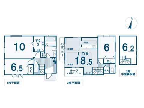 こちらの間取り図で、お部屋の配置や動線をイメージしていただけます。お部屋ごとの広さやレイアウトを参考に、生活のシーンを思い描いてみてください。