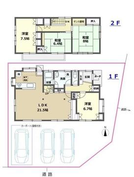 こちらの間取り図で、お部屋の配置や動線をイメージしていただけます。お部屋ごとの広さやレイアウトを参考に、生活のシーンを思い描いてみてください。