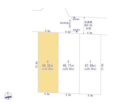 建物プラン例(3号地)建物価格1790万円、建物面積95.18㎡