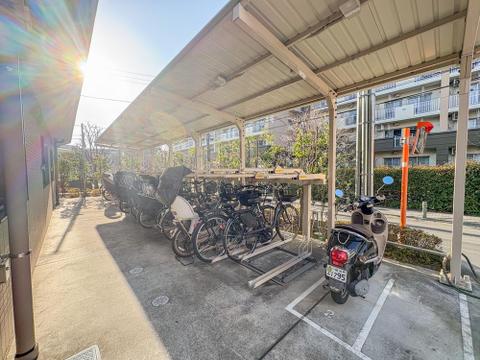 整理整頓された自転車置き場