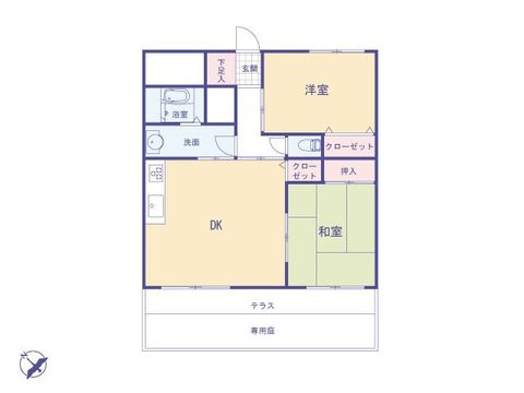 こちらの間取り図で、お部屋の配置や動線をイメージしていただけます。お部屋ごとの広さやレイアウトを参考に、生活のシーンを思い描いてみてください。