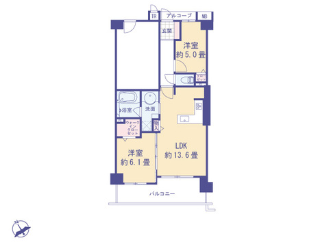 こちらの間取り図で、お部屋の配置や動線をイメージしていただけます。お部屋ごとの広さやレイアウトを参考に、生活のシーンを思い描いてみてください。