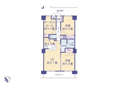 こちらの間取り図で、お部屋の配置や動線をイメージしていただけます。お部屋ごとの広さやレイアウトを参考に、生活のシーンを思い描いてみてください。