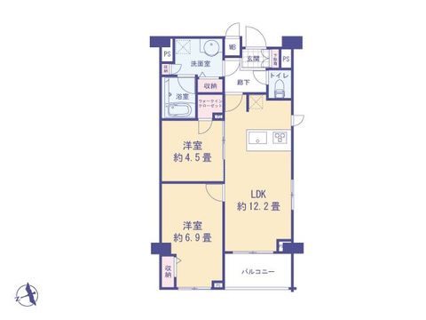 こちらの間取り図で、お部屋の配置や動線をイメージしていただけます。お部屋ごとの広さやレイアウトを参考に、生活のシーンを思い描いてみてください。