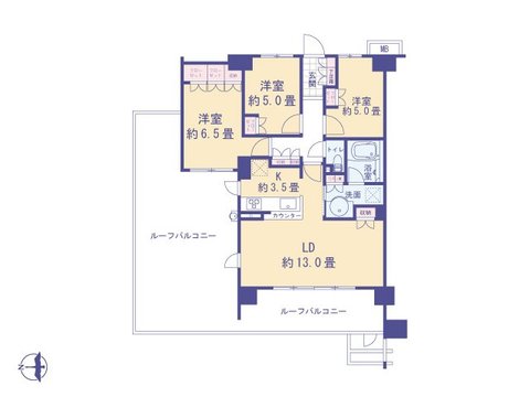 こちらの間取り図で、お部屋の配置や動線をイメージしていただけます。お部屋ごとの広さやレイアウトを参考に、生活のシーンを思い描いてみてください。