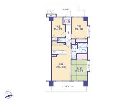 こちらの間取り図で、お部屋の配置や動線をイメージしていただけます。お部屋ごとの広さやレイアウトを参考に、生活のシーンを思い描いてみてください。