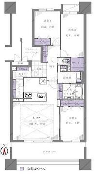 家族の会話が弾む広々18.8帖LDKと、豊富な収納が魅力の3LDK。お子様とのびのび暮らせる、ゆとりのある空間設計です。